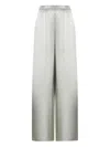 Amen Wide Leg Trousers In Silk Blend Satin In Gray
