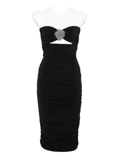 Amen Embellished Cut-out Dress In Black
