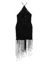 Amen Fringed Halterneck Dress In Black