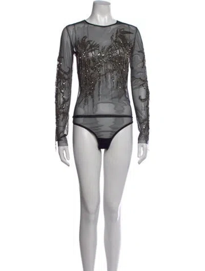 Pre-owned Amen Graphic Print Crew Neck Bodysuit In Multicolor