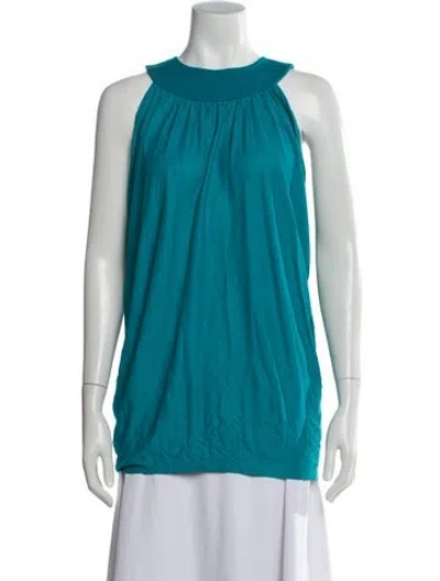 Pre-owned Amen Halterneck Sleeveless Top In Blue