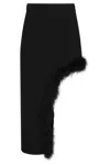 Amen High-waisted Asymmetrical Feathers Skirt In Black