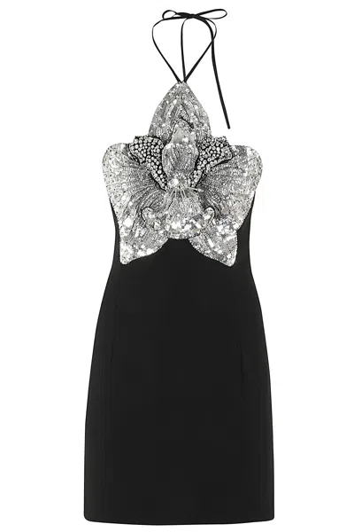 Amen In Crepe W Embr Orchd In Black