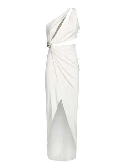 Amen Jersey Dress In White With Crystals