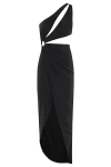 Amen Lycra One-shoulder Draped Ring Mini Dress