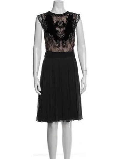 Pre-owned Amen Lace Pattern Knee-length Dress In Black