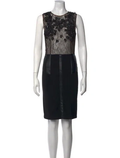 Pre-owned Amen Lace Pattern Knee-length Dress W/ Tags In Black