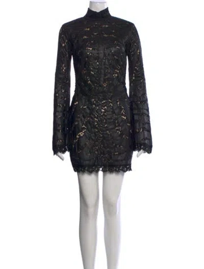 Pre-owned Amen Lace Pattern Mini Dress In Black