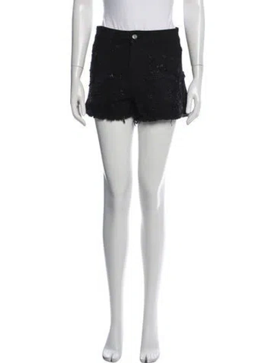 Pre-owned Amen Lace Pattern Mini Shorts W/ Tags In Black