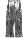 Amen Lamé-effect Cargo Pants In Grey