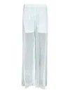 Amen Light Blue Silk Chiffon Pants In Blue