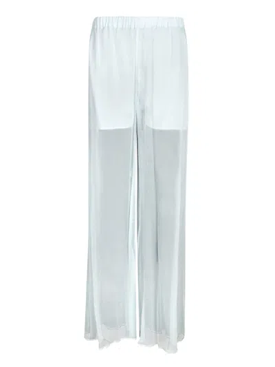 Amen Light Blue Silk Chiffon Pants