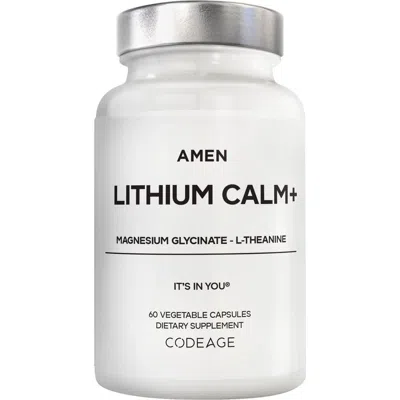 Amen Lithium Calm+, Magnesium Glycinate & Oxide Supplement In White