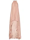Amen Blush Silk Chiffon Halter Dress