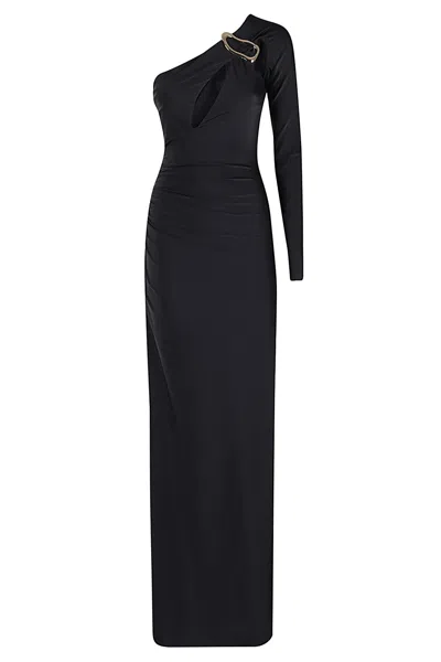 Amen Long Dress In Lycra W Buckle In Black