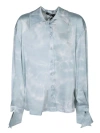 AMEN LONG-SLEEVE SATIN SHIRT WITH A MARBLED EFFECT