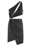 Amen Lycra One-shoulder Draped Ring Mini Dress