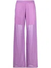 Amen Metallic Wide-leg Trousers In Purple