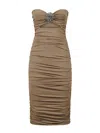 Amen Cut-out Midi Dress In Brown