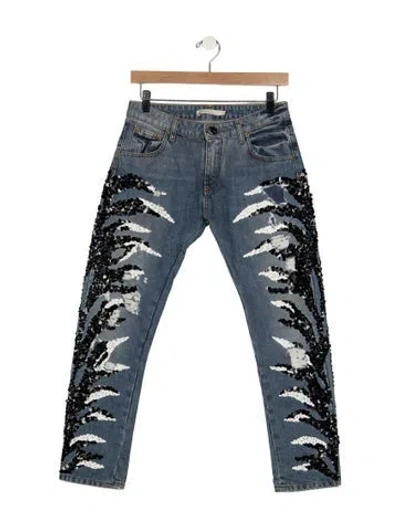 Pre-owned Amen Mid-rise Straight Leg Jeans In Blue
