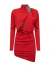 Amen Asymmetric Midi Dress In Red