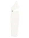 Amen One-shoulder Draped Mini Dress In Neutrals