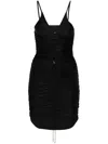 Amen One-shoulder Ruched Mini Dress In Black