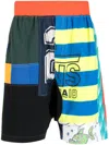 Amen Patchwork-design Track Shorts In Multicolour