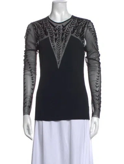 Pre-owned Amen Patterned Crew Neck Top In Black