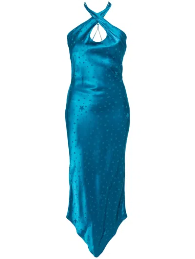 Amen Maxikleid Mit Jacquardmuster In Blau