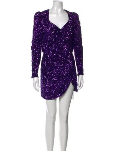 Pre-owned Amen Patterned Mini Dress In Purple