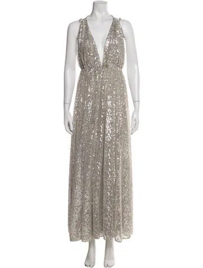 Pre-owned Amen Printed Long Dress W/ Tags In Neutral