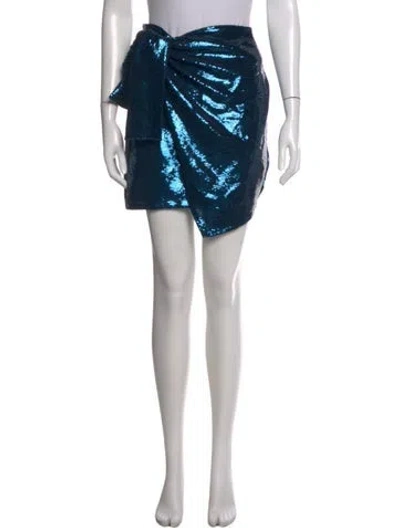 Pre-owned Amen Printed Mini Skirt In Blue