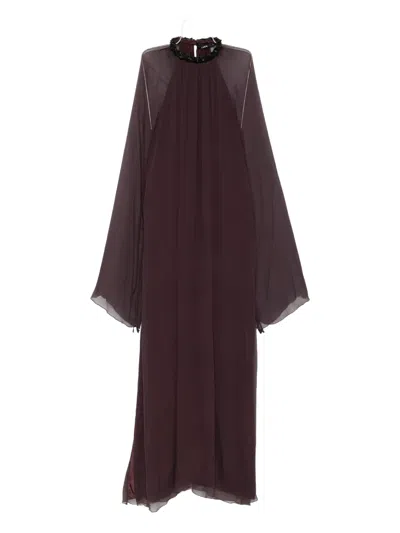 Amen Raglan-sleeve Dress In Burgundy