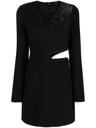 Amen Rhinestone-embellished Cut Out Dress In Schwarz