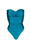 Amen Ruched-effect Swimsuit In Blue