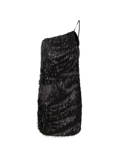 Amen Sequin-embellished One-shoulder Mini Dress In Black