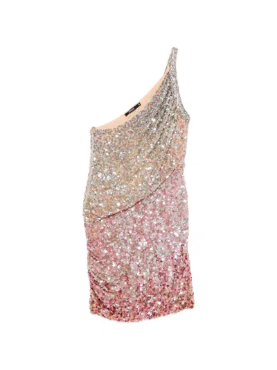 Amen Sequin-embellished One-shoulder Mini Dress In Multi