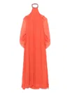Amen Silk Chiffon Maxi Dress In Red
