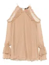 Amen Silk Mini Dress In Brown