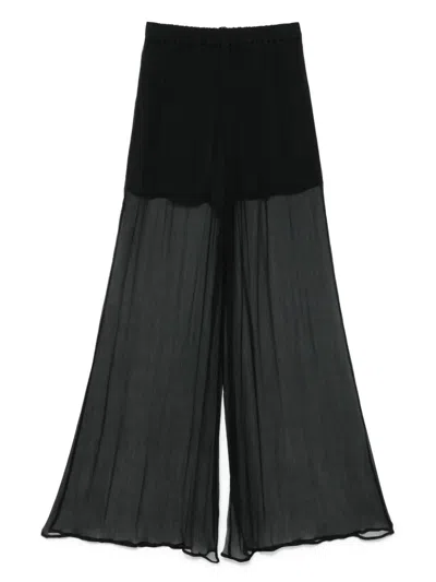 Amen Silk Trousers In Black