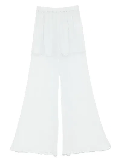 Amen Silk Trousers In Blue