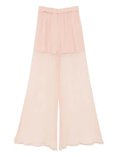 Amen Silk Trousers In Pink