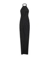 Amen Maxi Dress With American Torchons And Draped Design In Black