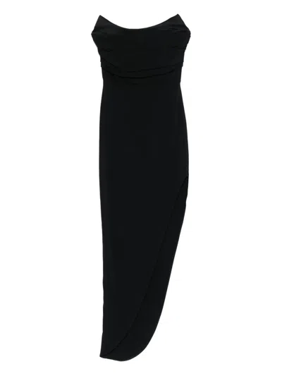 Amen Strapless Asymmetric Dress In Black