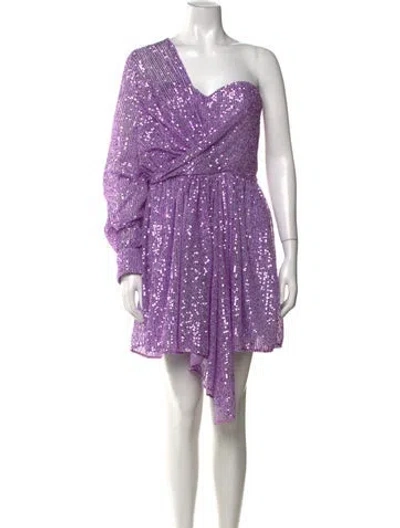 Pre-owned Amen Striped Mini Dress W/ Tags In Purple