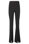 Amen Tailored Black Crepe Pants With Paw Pattern In Black
