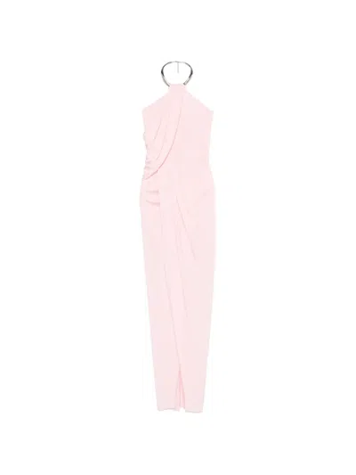 Amen Twisted Halter-neck Maxi Dress In Pink