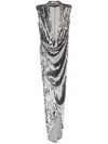 Amen Velvet Maxi Dress In Grey