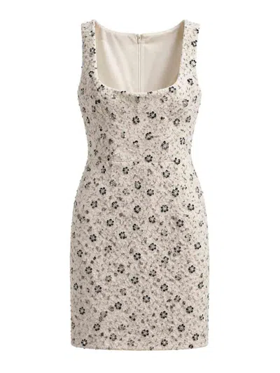 Amen Fitted Chalk White Tweed Mini Dress